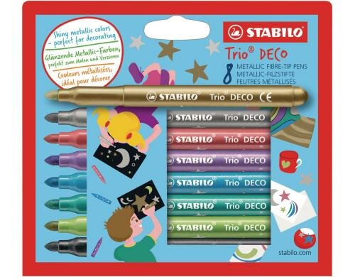 STABILO Trio DECO 8er Etui verschiedene Farben