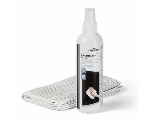 Durable Screenclean Kit XL 250ml, Mikrofasertuch