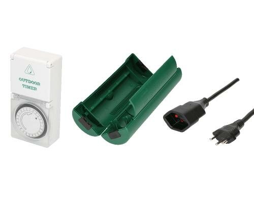 MaxHauri Zeitschaltuhr Outdoor-Set IP44 mit Stecker-Safe, Zeitschaltuhr, V-Kabel 3m