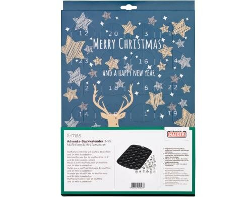 Kaiser Advents-Backkalender 24er Mini-Muffinform + 24 Keksausstechern