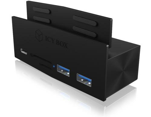ICY BOX B-HUB1408-CR, 2xType-A, 1x Type-C SD und microSD Dual-Kartenleser