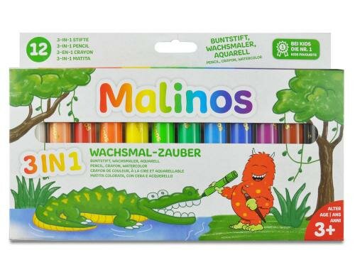 Malinos Wachsmal-Zauber 3 in 1 12 Farben