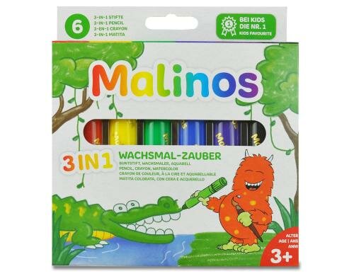 Malinos Wachsmal-Zauber 3 in 1 6 Farben