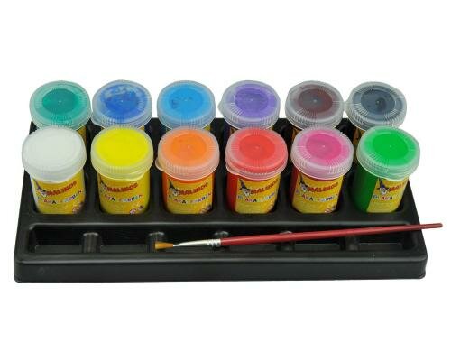 Malinos Plakatfarben Farbenbus 12 Farben à 25 ml, inkl. Pinsel