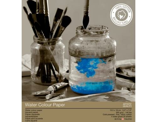 Rembrandt Aquarellpapier 13.5 x 18 cm 300g/m2, 20 Stk., 100% Baumwolle
