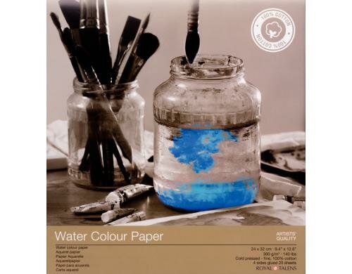 Rembrandt Aquarellpapier 24 x 32 cm 300g/m2, 20 Stk., 100% Baumwolle