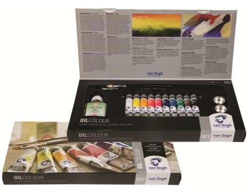 Van Gogh Ölfarbe Kombi-Set 10 Tuben, Malmittel, Pinsel