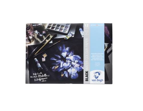Van Gogh Aquarellpapier A4 schwarz 360g/m2, 12 Stk., 100% Zellulose