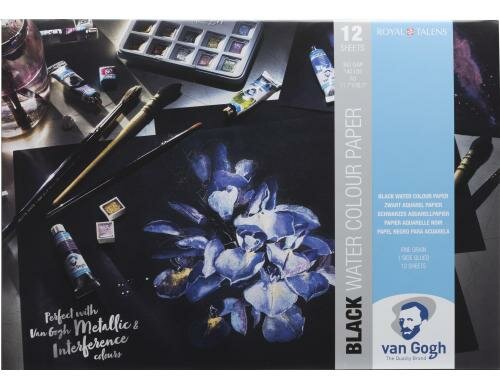 Van Gogh Aquarellpapier A3 schwarz 360g/m2, 12 Stk., 100% Zellulose