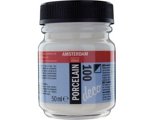 Amsterdam Porzellanfarbe 50 ml WEISS, Deckfähigkeit: Halbdeckend