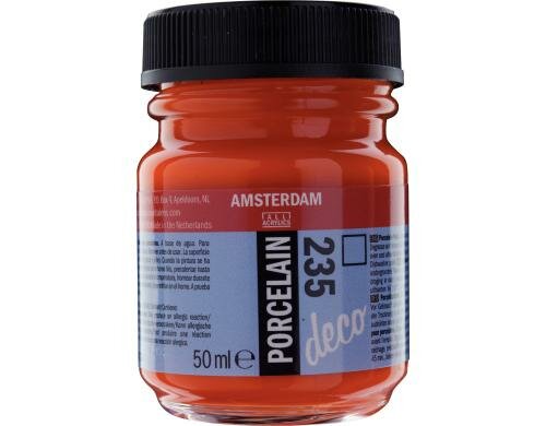 Amsterdam Porzellanfarbe 50 ml ORANGE, Deckfähigkeit: Transparent