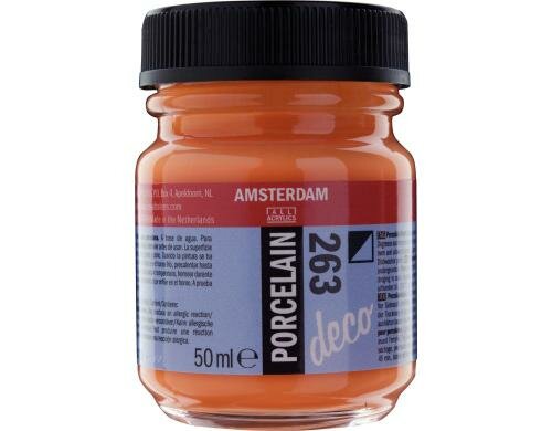Amsterdam Porzellanfarbe 50 ml ORANGE DECKEND, Deckfähigkeit: Halbdeck.