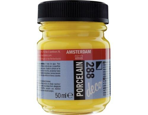 Amsterdam Porzellanfarbe 50 ml LEUCHT.GELB DECK, Deckfähigkeit: Halbdeck.