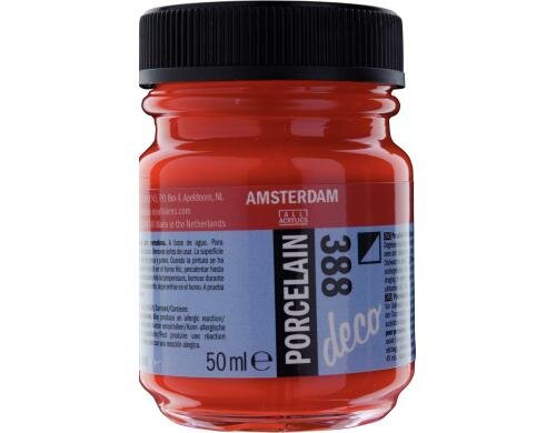 Amsterdam Porzellanfarbe 50 ml LEUCH.ROT DECK, Deckfähigkeit: Halbdeck.