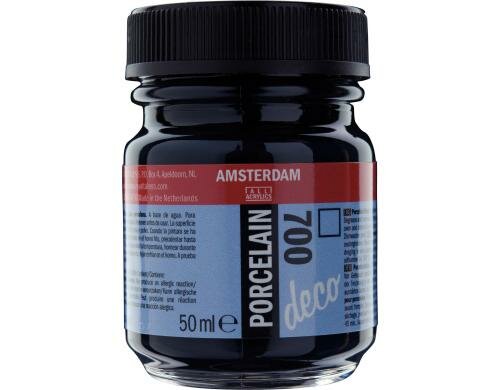 Amsterdam Porzellanfarbe 50 ml SCHWARZ, Deckfähigkeit: Transparent