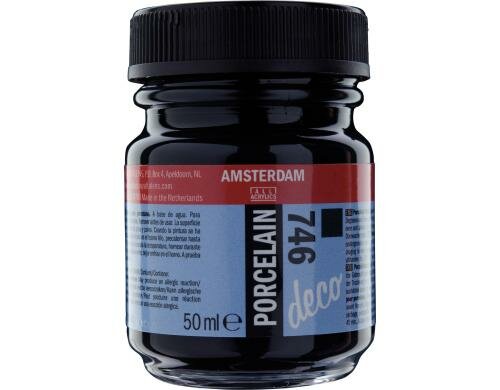 Amsterdam Porzellanfarbe 50 ml SCHWARZ DECK, Deckfähigkeit: Deckend