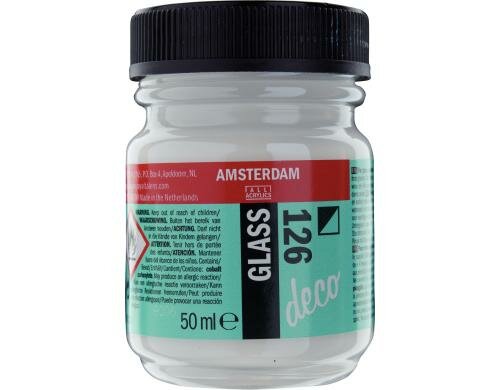 Amsterdam Glasfarbe 50 ml WEISS DECKEND, Deckfähigkeit: Halbde.