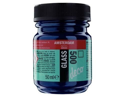Amsterdam Glasfarbe 50 ml BLAU, Deckfähigkeit: Transp.
