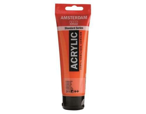 Amsterdam Acrylfarbe Standard 311 120 ml, Farbe: Zinnober, Halbdeckend