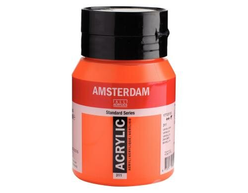 Amsterdam Acrylfarbe Standard 311 500 ml, Farbe: Zinnober, Halbdeckend