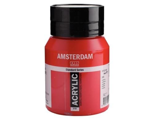 Amsterdam Acrylfarbe Standard 318 500 ml, Farbe: Karmin, Halbdeckend