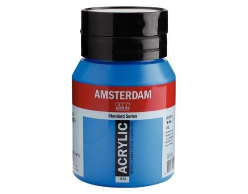 Amsterdam Acrylfarbe Standard 572 500 ml, Farbe: Primärzyan, Halbtransparent