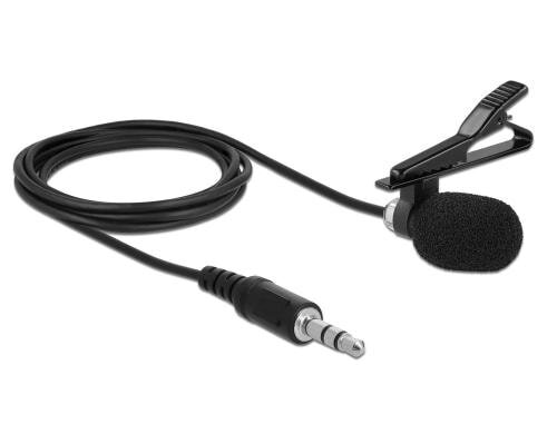 Delock Klinken Krawatten Lavier Mikrofon 1.8m Kabel, 3.5mm 3Pin Stecker, Y-Adapter