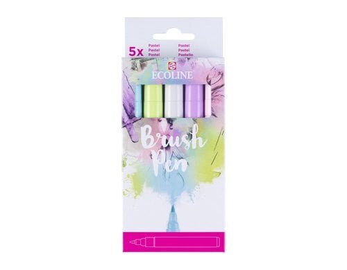 Talens Brush Pen Ecoline 5 Brush Pens, Farbe Pastell