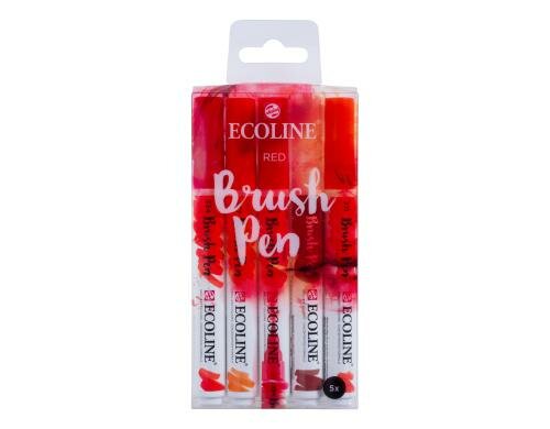 Talens Brush Pen Ecoline 5 Brush Pens, Farbe Rot