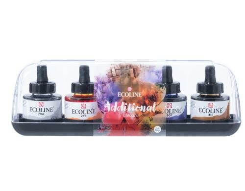 Talens Wasserfarbe Ecoline Zusätz. Inhalt: 5 Gläser à 30 ml