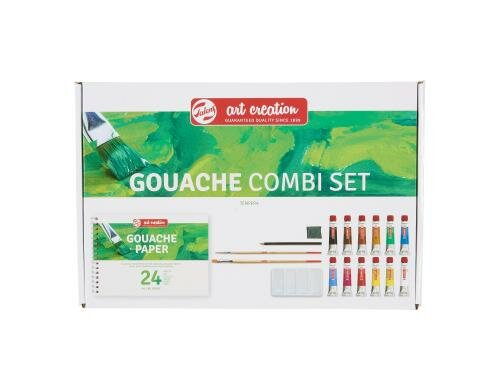 Talens Gouache Kombi-Set inkl. Papierblock, Pinsel etc.