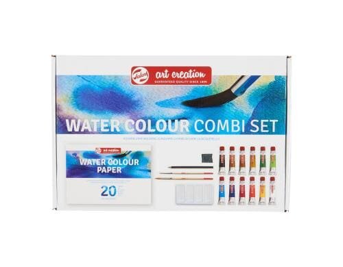 Talens Wasserfarbe Kombi Set inkl. Papierblock, Pinsel etc.