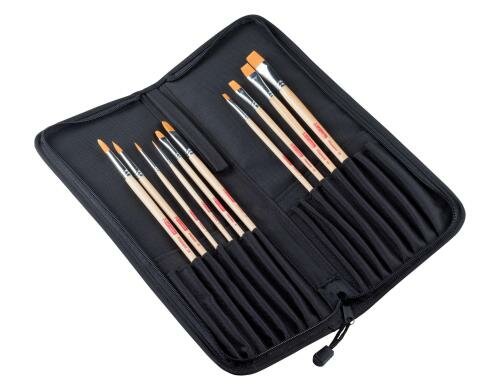 Talens Öl/Acryl-Pinsel 10er Organizer Grössen: 2-6-8-10-12-14-18, Polyester