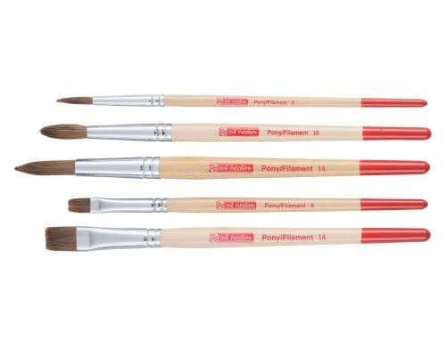 Talens Aquarell-Pinsel 5er Set Grössen: 6-8-10-14, Ponyhaar, Polyester