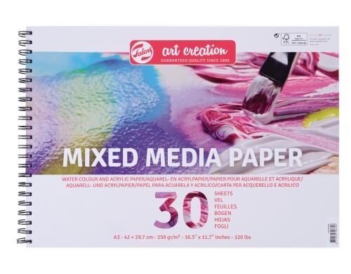 Talens Künstlerpapier Mixed Media A3 250g/m2, 30 Bogen, Ringbuch