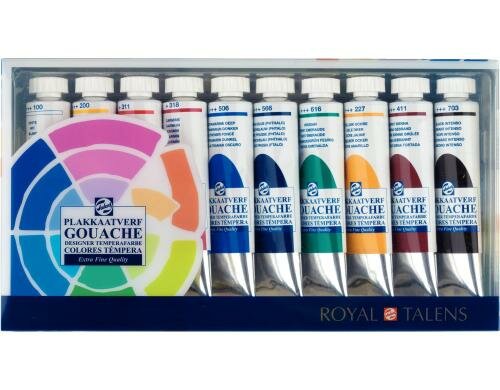 Talens Gouache Extra Fine Quality 10 Tuben à 20 ml
