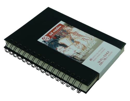 Talens Skizzenbuch 14 x 21 cm 110g/m2, 80 Bogen, Ringbuch, schwarz