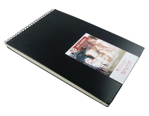Talens Skizzenbuch 29.7 x 42 cm 110g/m2, 80 Bogen, Ringbuch, schwarz