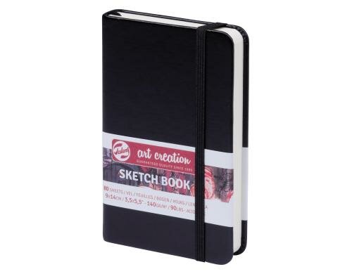 Talens Skizzenbuch 9 x 14 cm 140g/m2, 80 Bogen, gebunden, schwarz