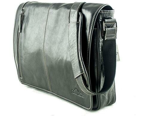 Alpenleder Messengerbag Atlanta Ledertasche - ebenholz