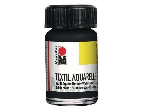 Marabu Textilfarbe Aquarelle Schwarz, 15 ml