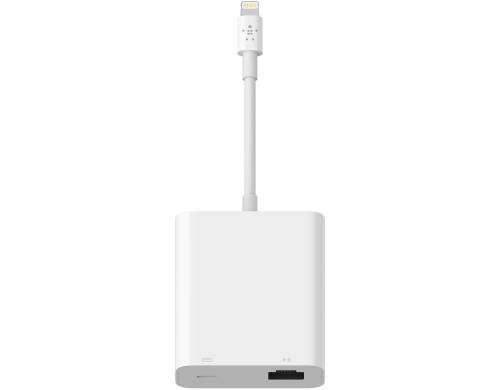 Belkin Lightning auf RJ45 Adapter Weiss mit Stromversorgung