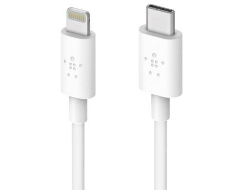 Belkin USB-C Ladekabel mit Lightning weiss 1.2m