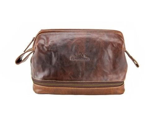 Alpenleder Necessaire Lago di Como brandy