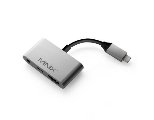 Minix NEO C-HA Grey USB-C to 4K HDMI + 3.5mm Audio Jack Adapter