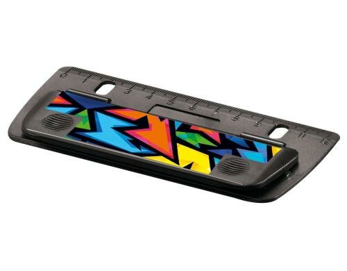 Herlitz Mini-Taschenlocher Neon Art schwarz, 25 Blatt, Kunststoff