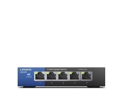 Linksys LGS105-EU: 5 Port Desktop Switch Unmanaged, 5x 10/100/1000Mbps RJ45-Ports