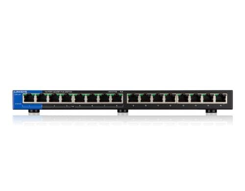 Linksys LGS116P-EU: 16 P PoE Desktop Switch Unmanaged, 16x 10/100/1000Mbps RJ45-Ports