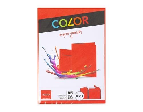 Elco Kuverts/Karten-Set C6/A6 2x10 Stk., rot