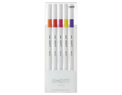 Uni POSCA Faserschreiber Emott 5er Etui 0.4mm, 5 Farben Passion